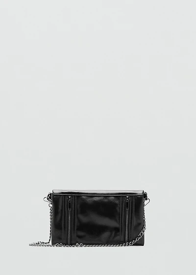 Faux-leather shoulder bag