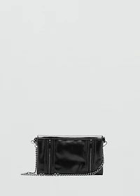 Faux-leather shoulder bag