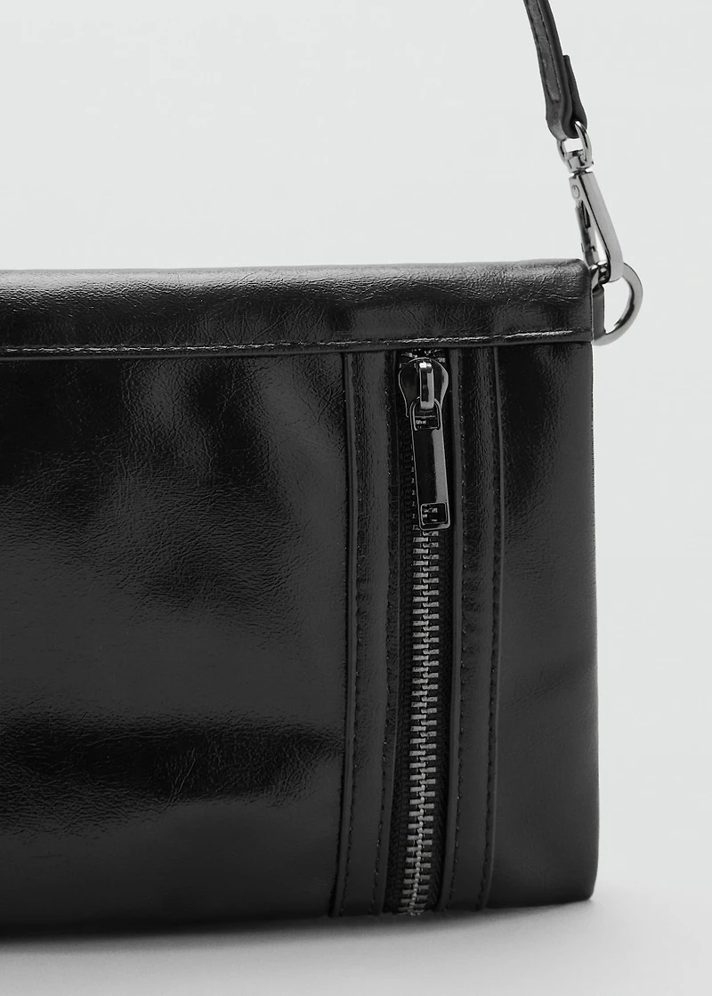 Faux-leather shoulder bag