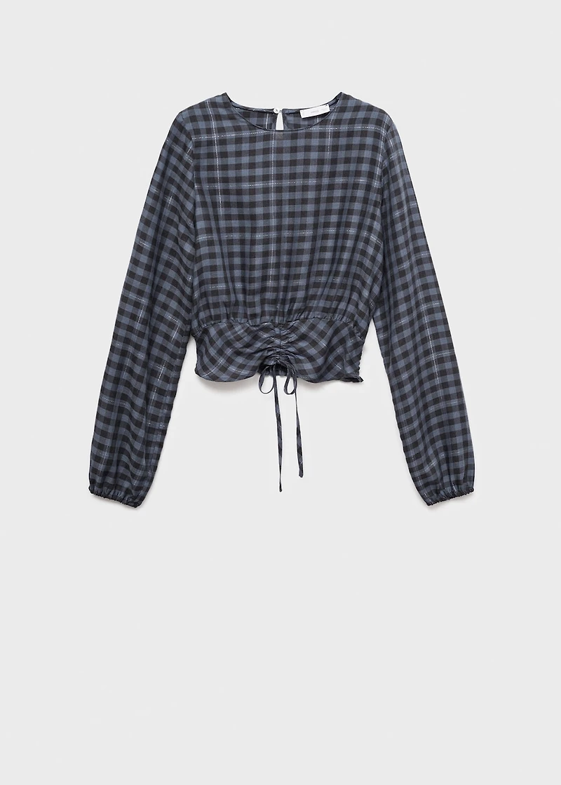 Check blouse with lurex detail