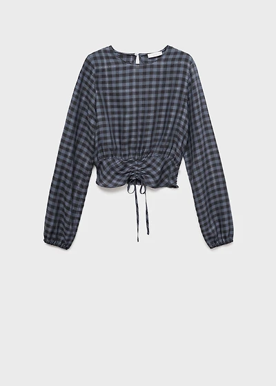 Check blouse with lurex detail