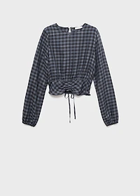 Check blouse with lurex detail