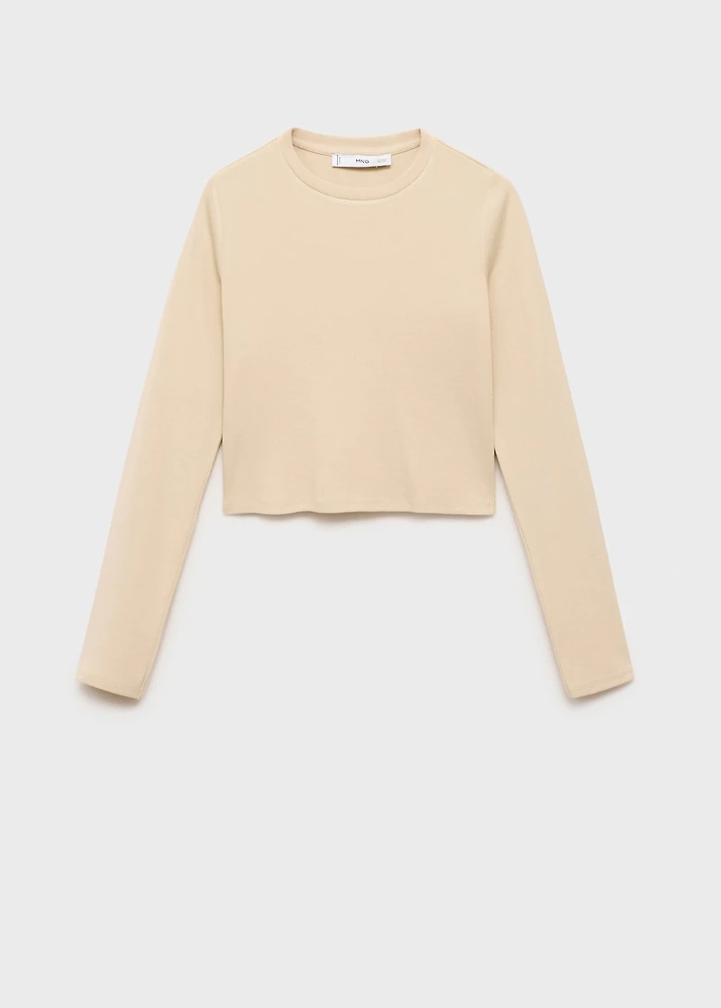 Long-sleeved cropped t-shirt