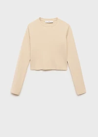Long-sleeved cropped t-shirt