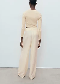 Long-sleeved cropped t-shirt