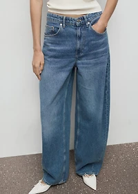 Mid-rise balloon jeans