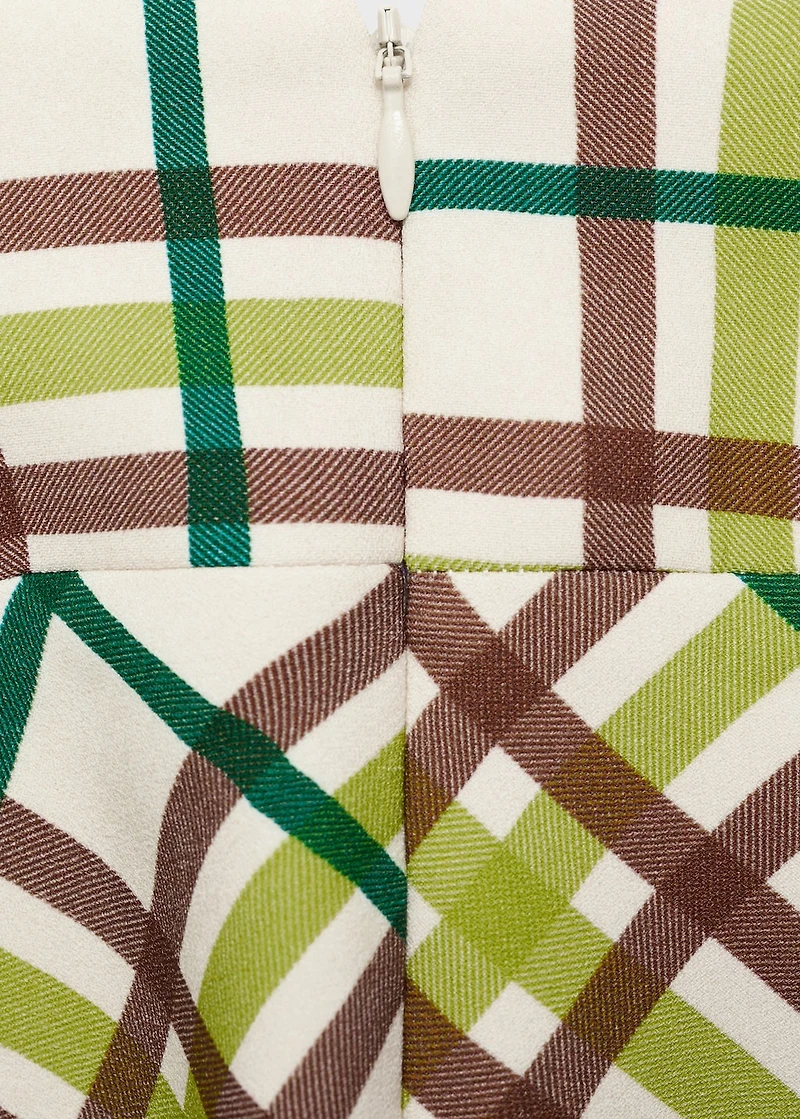 Check neckline dress