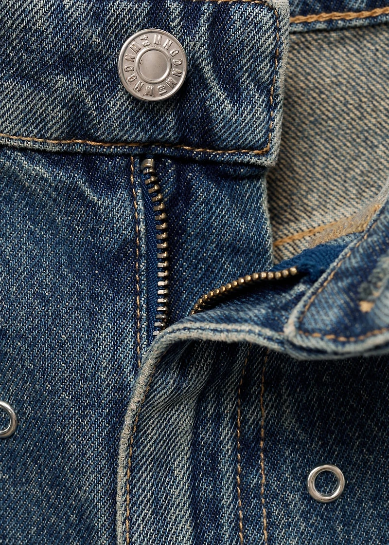 Barrel jeans with eyelets