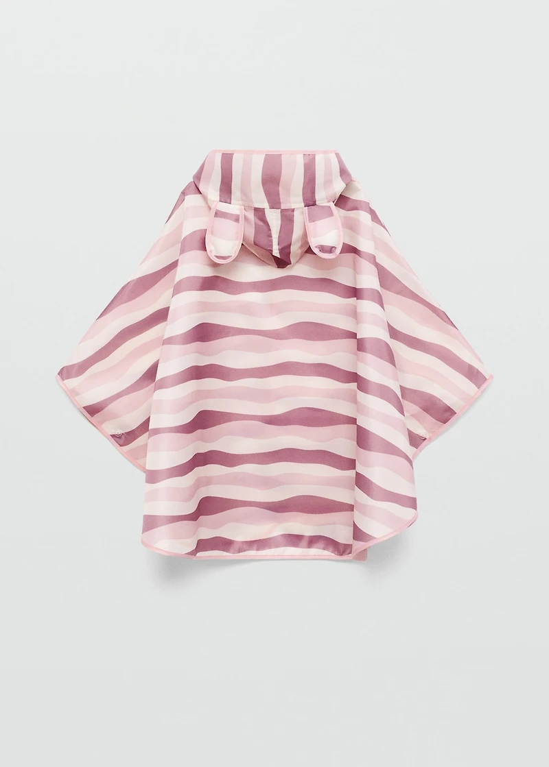Striped raincoat with ears
