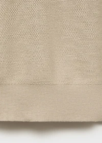 Microstructure sweater with zipper collar