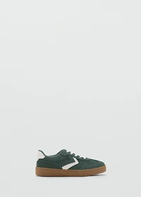 Combined leather trainers