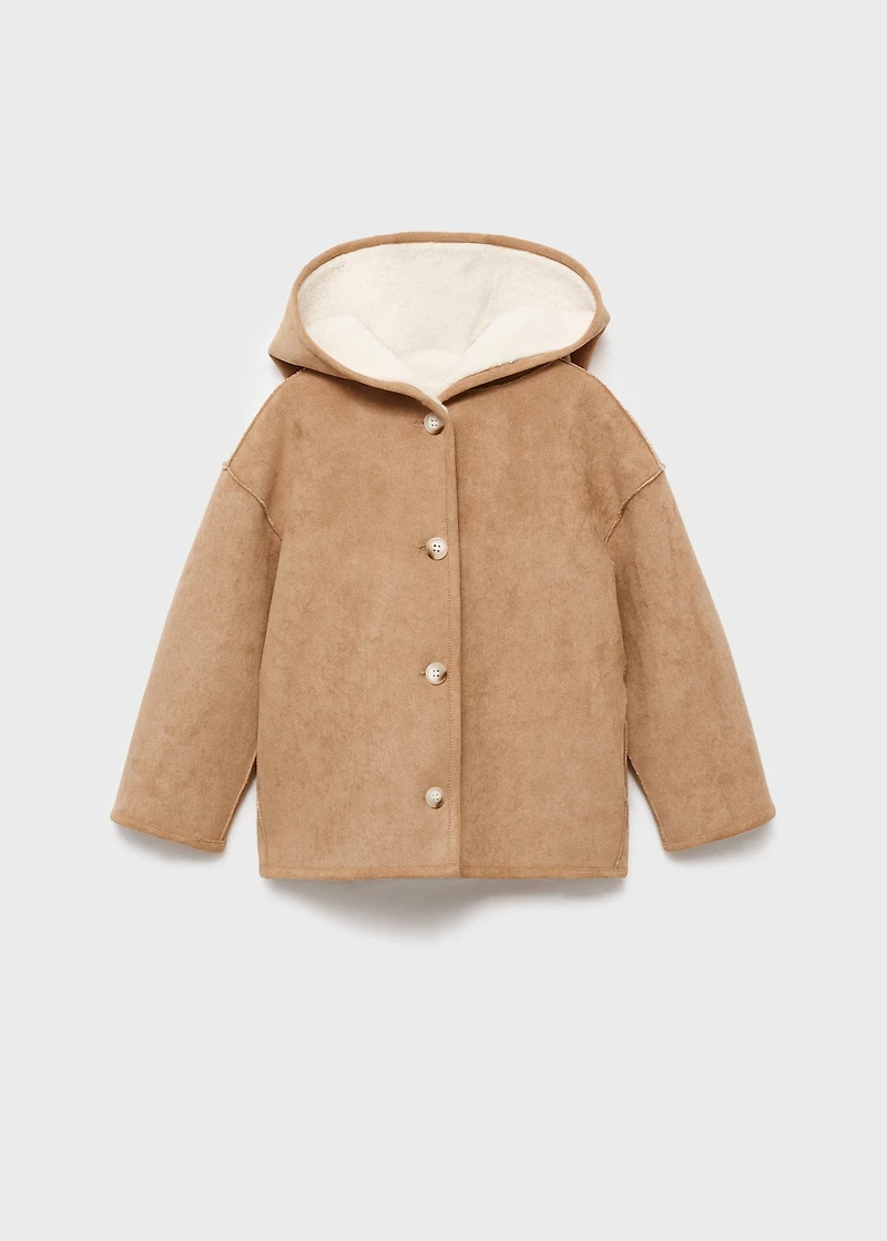 Reversible double-faced teddy coat