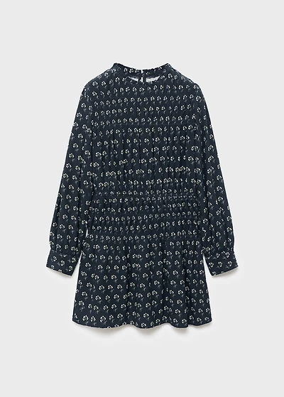 Floral puff-sleeve dress