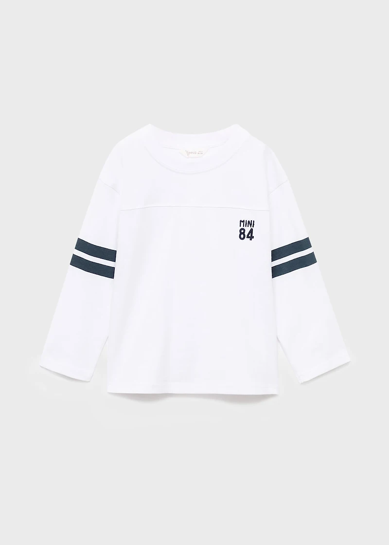 Embroidered striped t-shirt