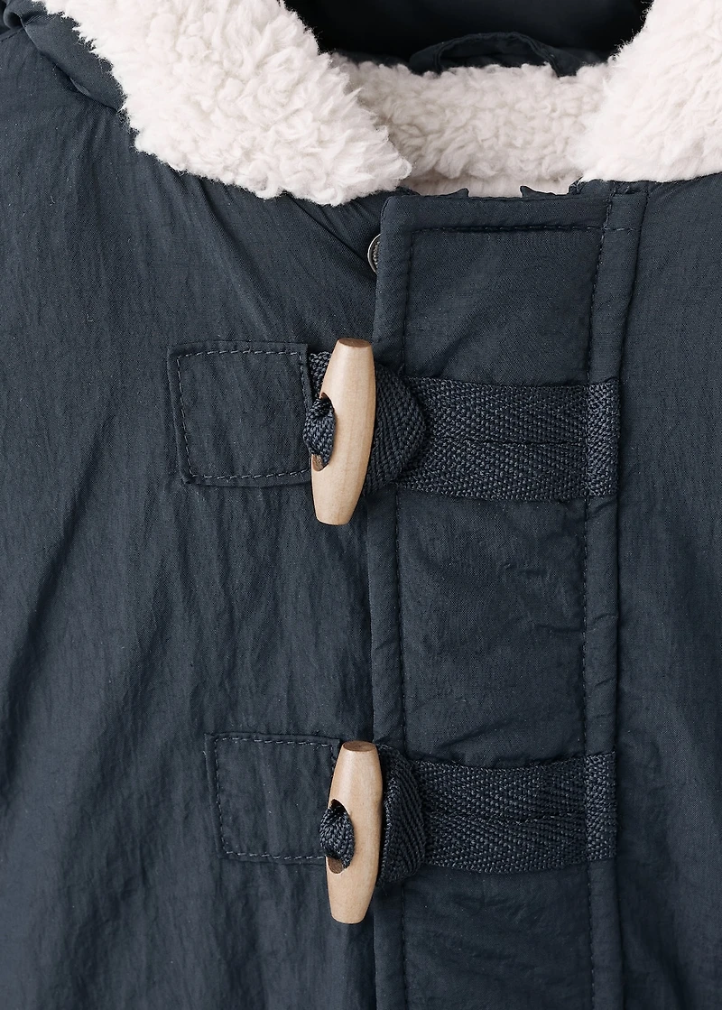 Hooded anorak with buttons