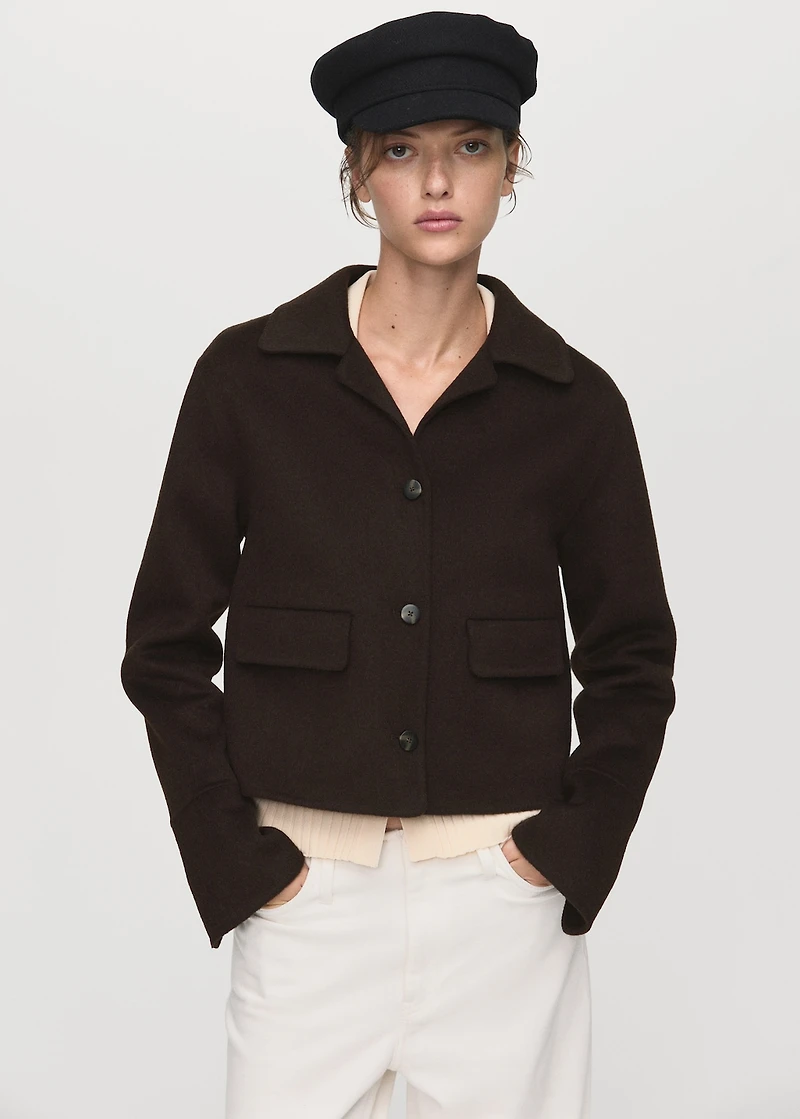 Wool jacket with buttons