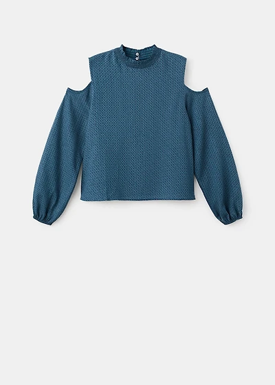 Printed blouse with cut-out