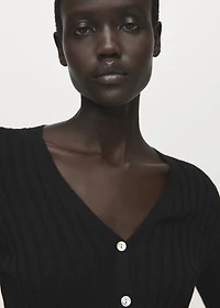 Fine rib knit cardigan