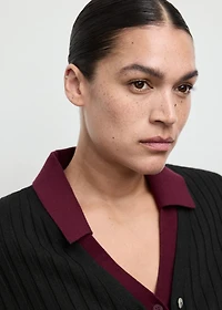 Fine rib knit cardigan