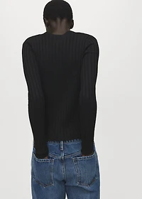 Fine rib knit cardigan