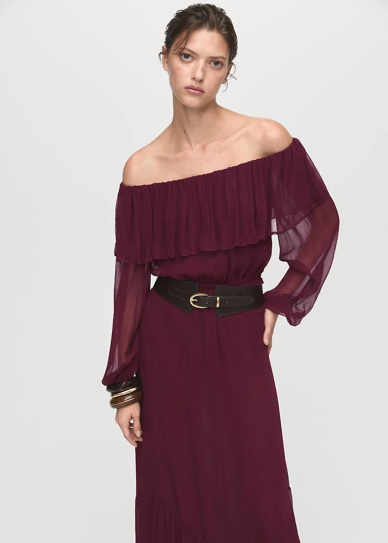 Strapless dress with ruffles