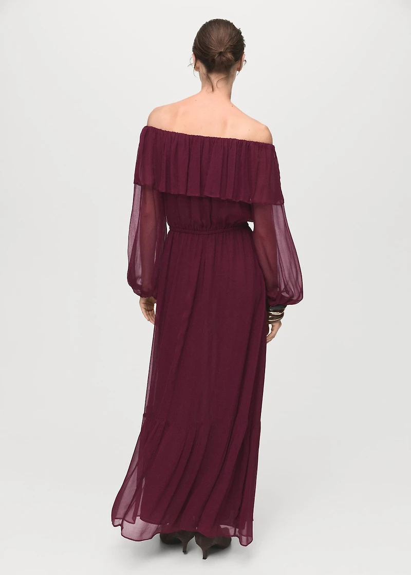 Strapless dress with ruffles