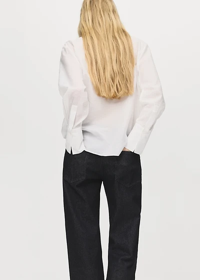 Blouse with lace trim details