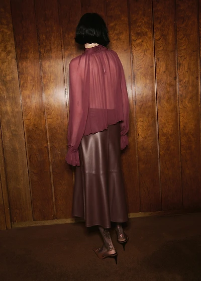 Semi-transparent blouse with foulard