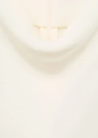 Blouse with draped collar and contrasting trim