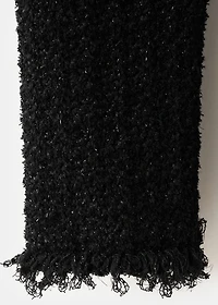 Tweed cardigan with frayed trims