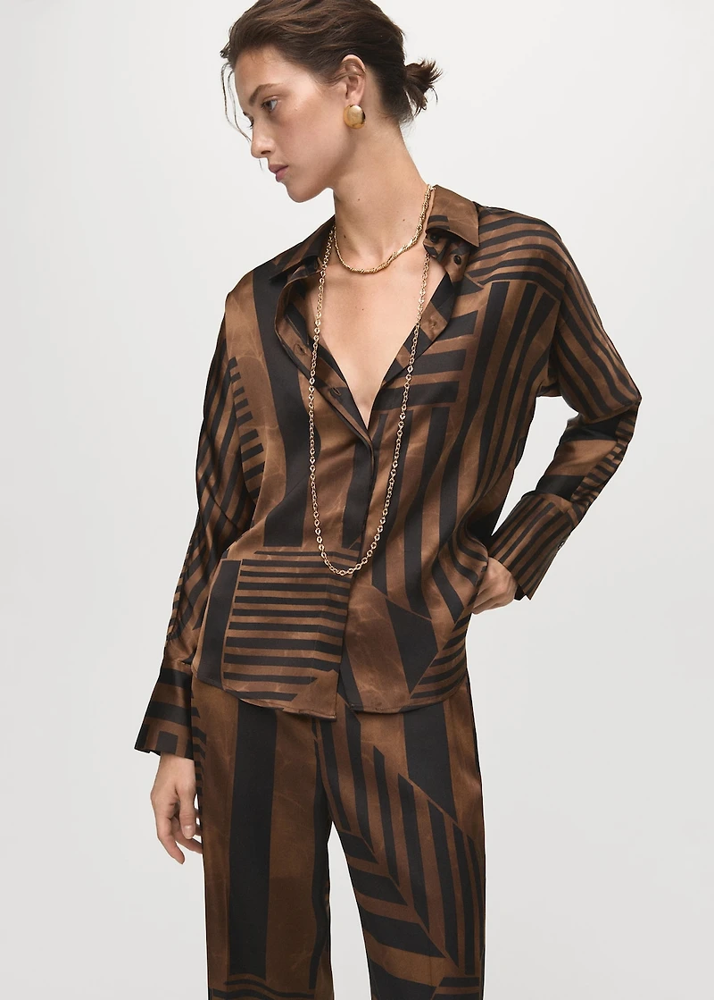 Striped satin blouse