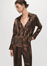 Striped satin blouse