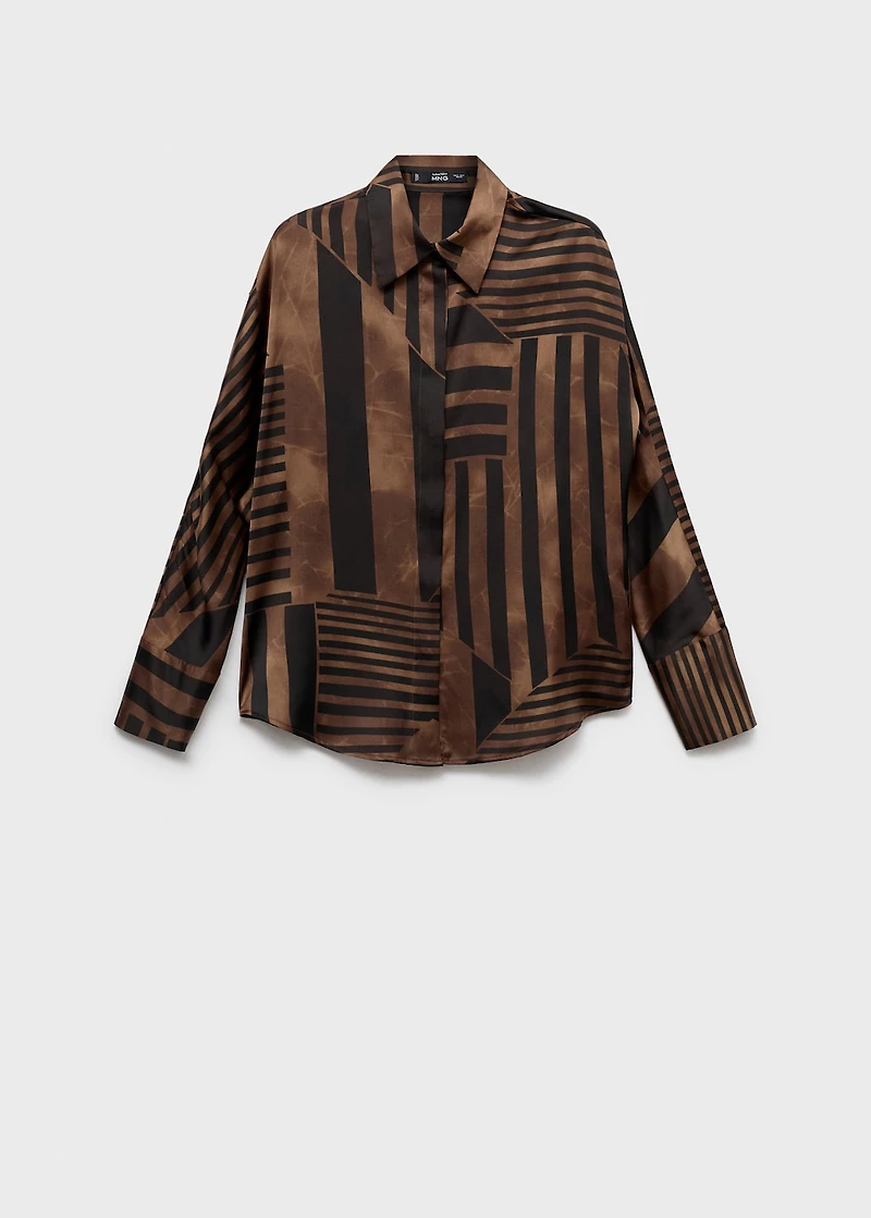 Striped satin blouse