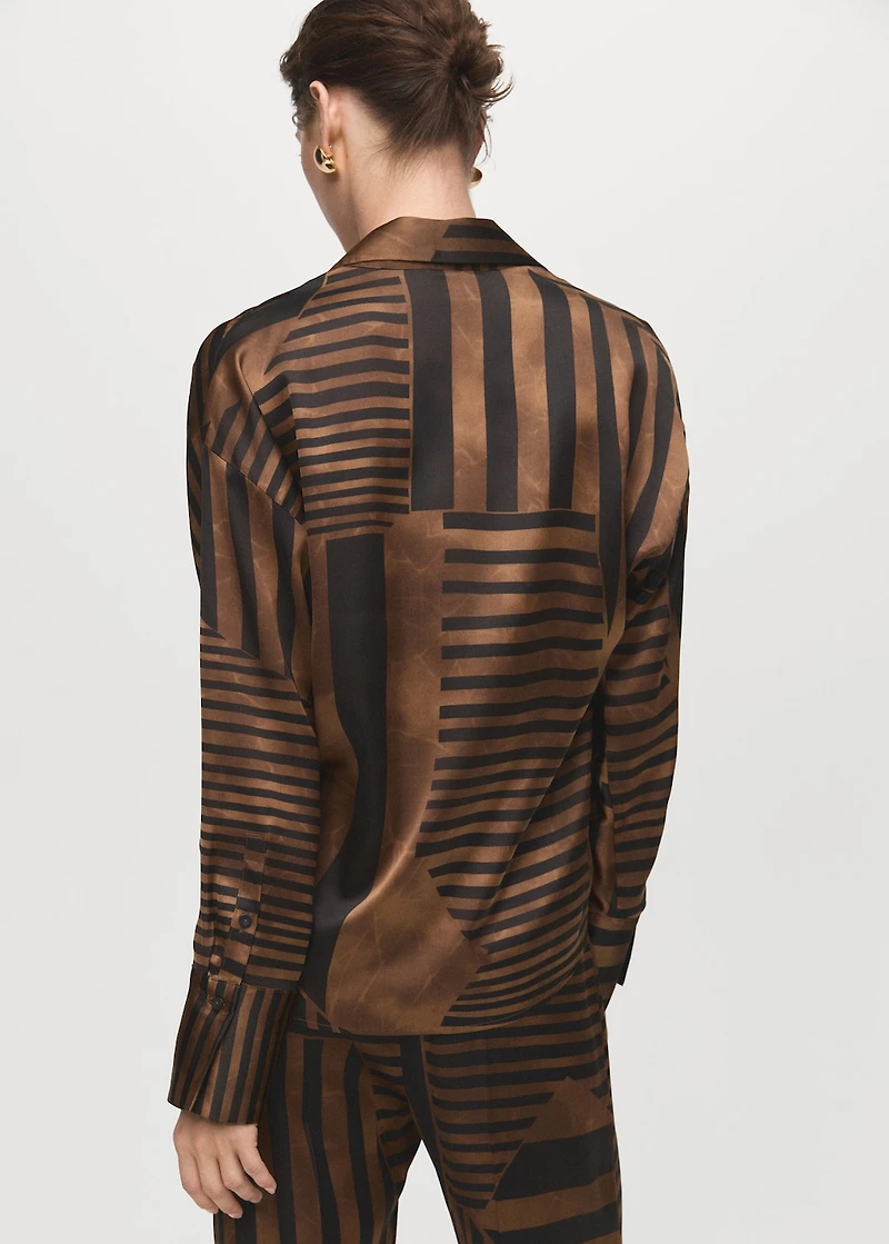 Striped satin blouse