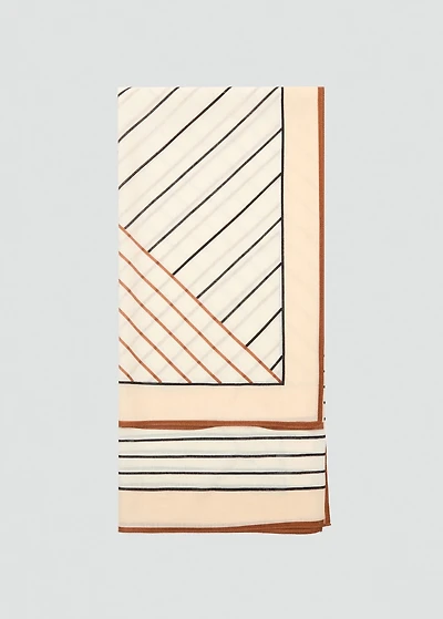 100% wool geometric-print foulard