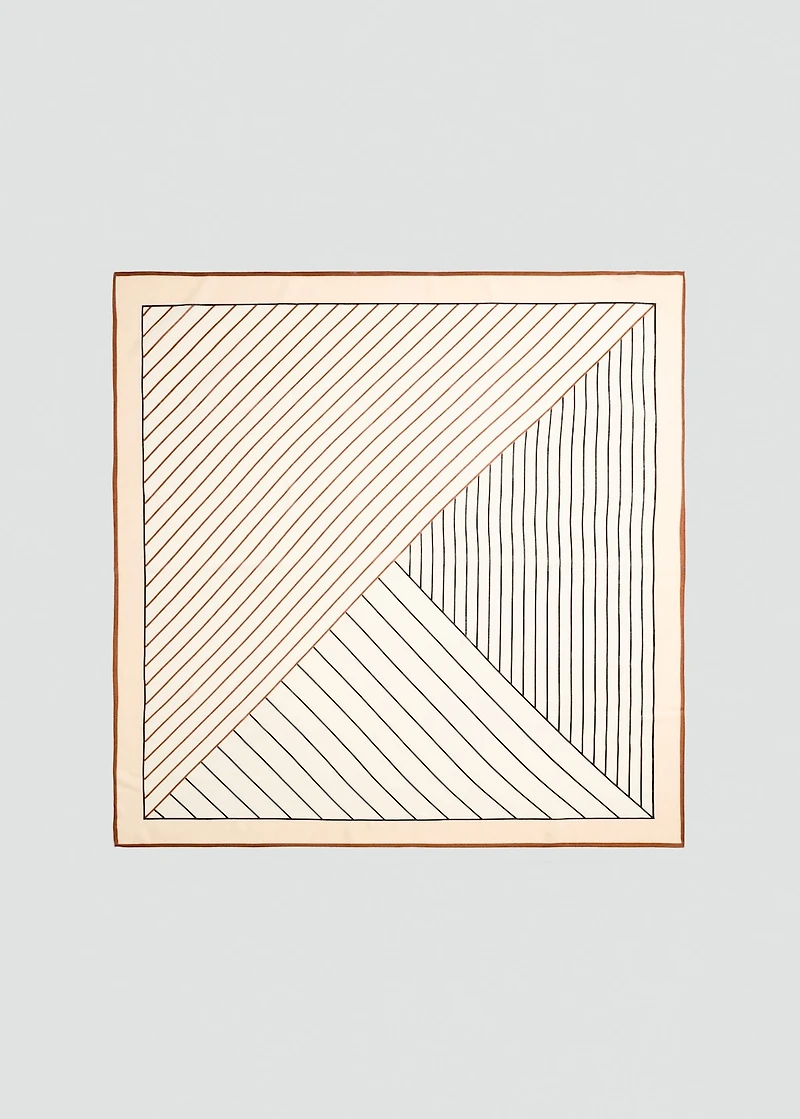 100% wool geometric-print foulard