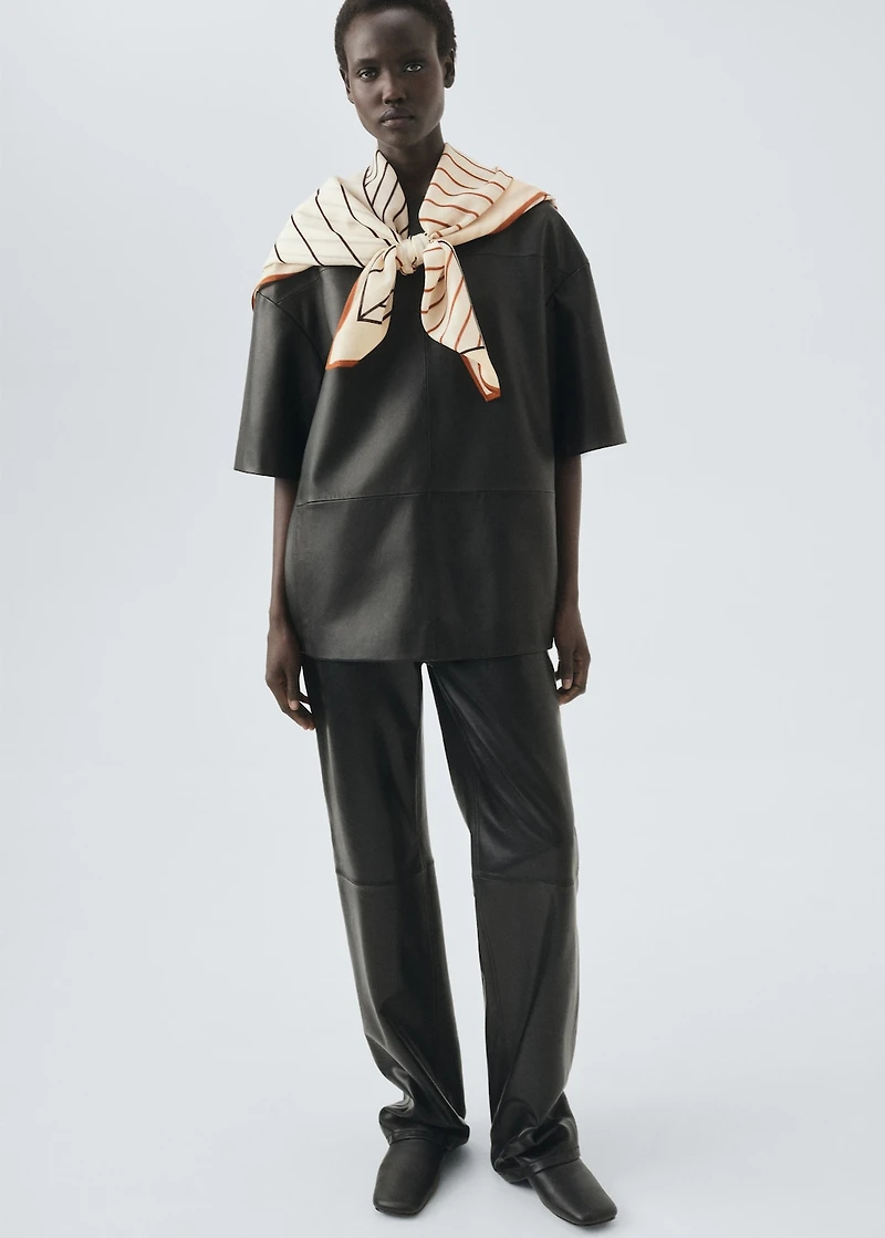 100% wool geometric-print foulard