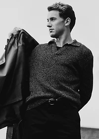 100% cotton polo-neck sweater