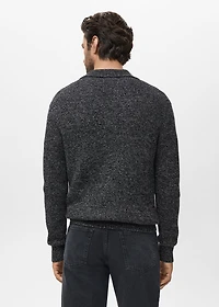 100% cotton polo-neck sweater
