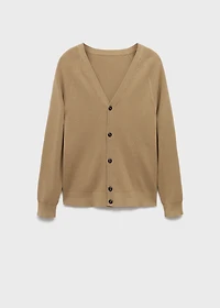 Ribbed knitted cardigan with buttons