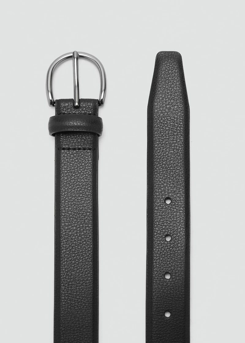 Pebbled leather belt