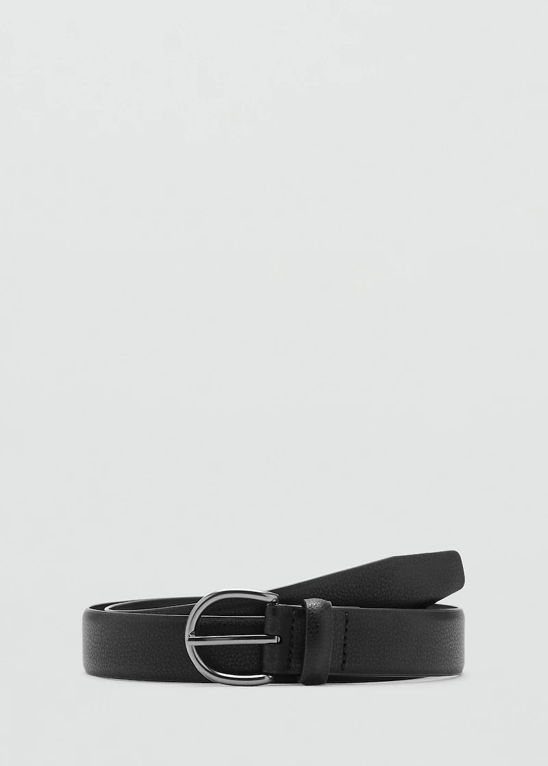 Pebbled leather belt