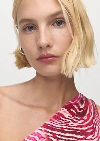 Pleated asymmetrical dress with opening