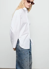 Straight-leg jeans with eyelets
