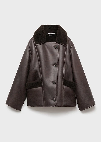 Coat with fur-effect lining