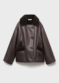 Coat with fur-effect lining