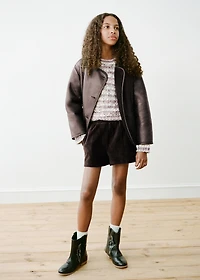 Coat with fur-effect lining