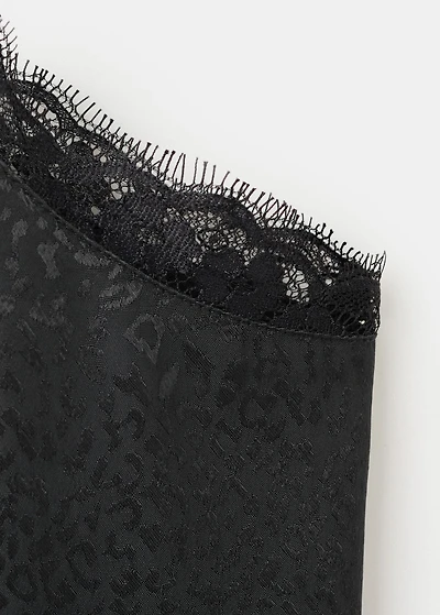 Leopard-print lace top