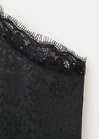 Leopard-print lace top