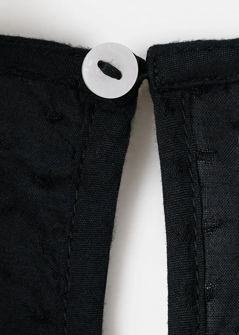 Ruffled embroidered blouse